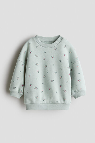H&M Baskılı ve İçi Tüylü Sweatshirt