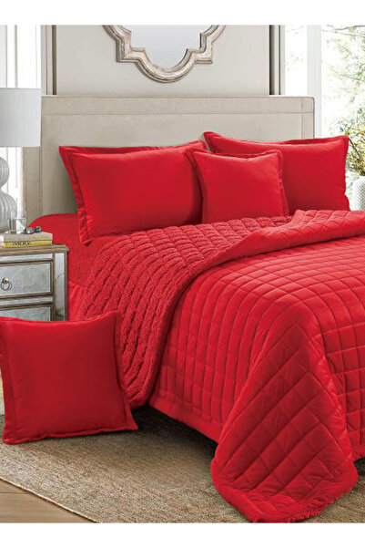 Generic Cozy And Warm Winter Fur Comforter 6 Pcs Set, Size 220 X 240 Cm Floral Bedding Sets Multicolor