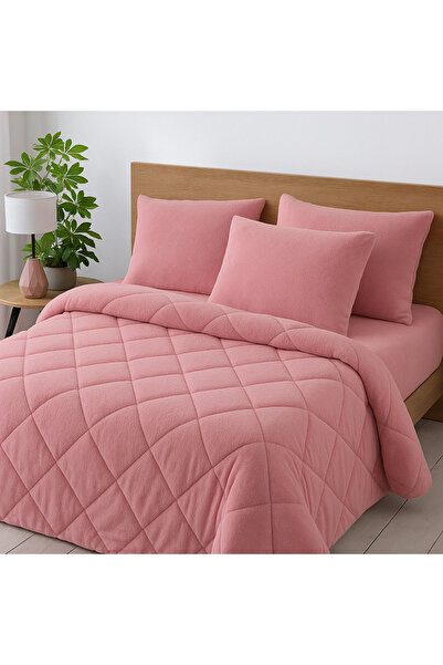 cs ilkim Vie En Cotton Single Luxury Pink Welsoft Quilt Double-Sided 155X215