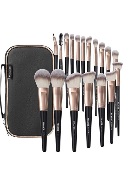 MAANGE فرش مكياج مع حقيبة، مجموعة من 18 قطعة من فرش المكياج الاحترافية من كاب...