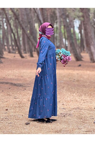 Nissra Φόρεμα τζιν με κέντημα λουλουδιών Ankanoor Anka251896