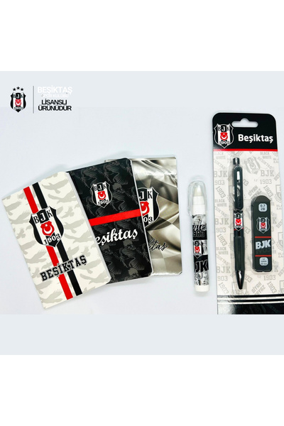 BAK GEL AL Beşiktaş Lisanslı Kırtasiye Okul Seti, 3 BJK Defter, Versatil Kale...
