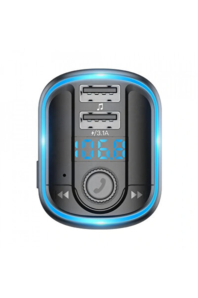 Yesido Φορτιστής Αυτοκινήτου με Διαμορφωτή FM, Οθόνη LED, 2xUSB 3.1A, MicroSD, (Y44) - Μαύρο