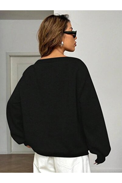 Machetta Women's One Shoulder Boat Neck New Season Oversize Sweatshirt