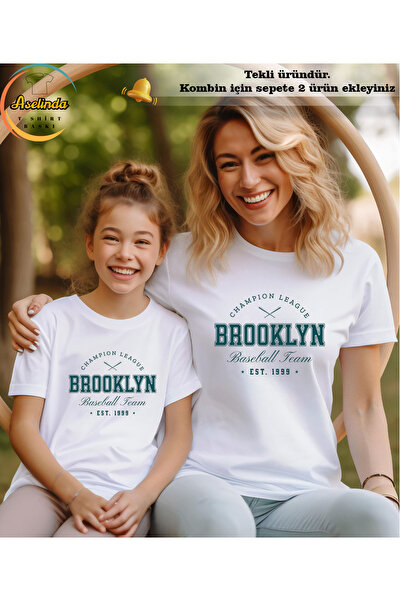 ASELİNDA Tricou unisex BROOKLYN din bumbac imprimat cu gâtul rotund (adăugați...