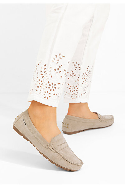 B T Shoes Béžové dámské mokasíny Abilena V2