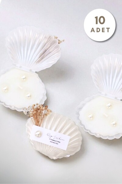 BERFUĞ KIRAN 10 ADET İSTİRİDYE MODEL HEDİYELİK MUM