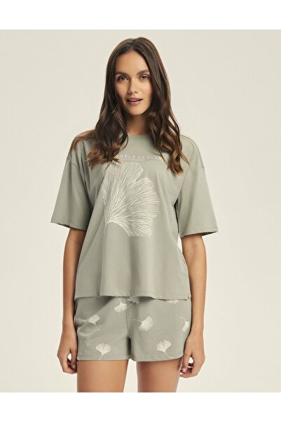 ESOTIQ Set de pijamale pentru femei, format din 2 piese, tricou și pantaloni ...