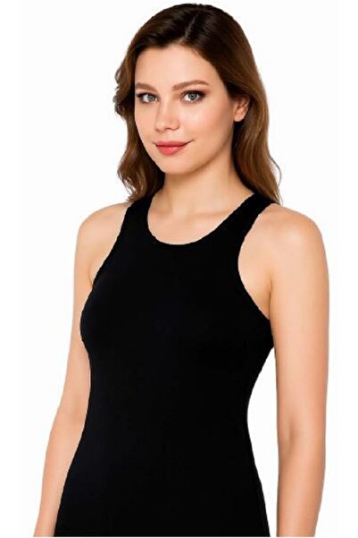 Belinay Women'S, Zero Sleeve, Black Round Neck Tank Top
