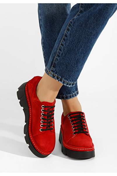 B T Shoes Women's casual shoes Keresa red leather