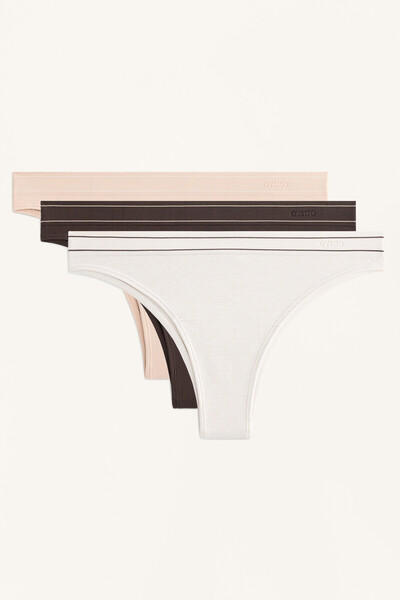 Oysho 3'lü dikişsiz yumuşak dokunuşlu Brezilya modeli külot