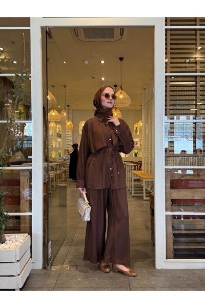 NS Moda Hijab September Set Brown-Model 545