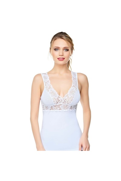 Belinay Women'S, Lace, White Tank Top