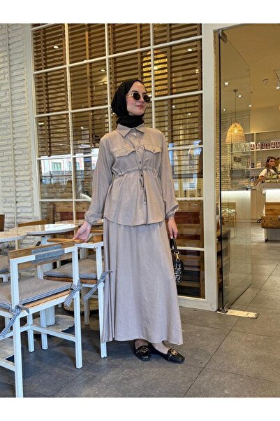 NS Moda Hijab Ikra Skirt Shirt Set Mink-Model 544