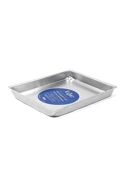 Generic صينية كنافة الومنيوم مستطيلة الشكل، مقاس 30 سم × 25 سم، فضي