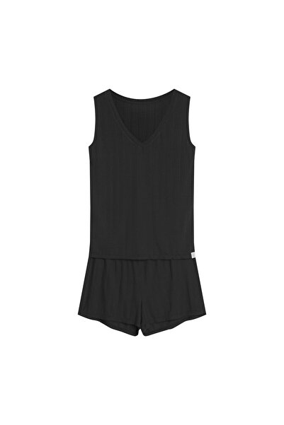 ESOTIQ Women's Pajama Set 2-Piece Cami Top & Shorts Ribbed Viscose & Elastane | Jenius 3