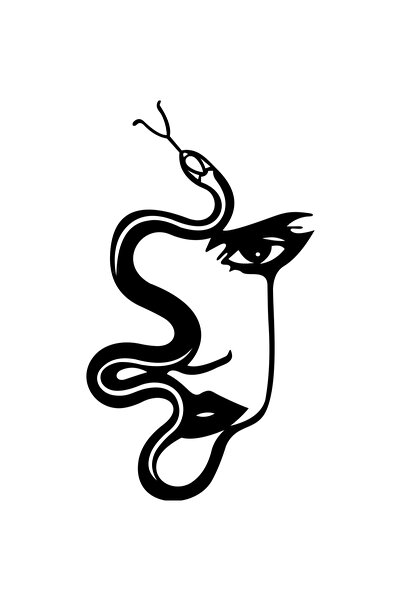 OEM Decor perete Chip de Femeie din Sarpe HH760 din lemn - 27 L x 47 H (cm)