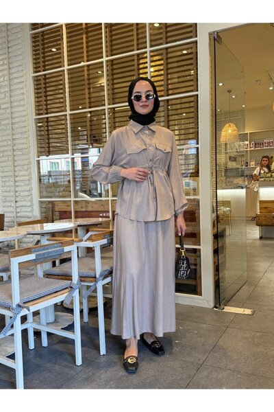NS Moda Hijab Ikra Skirt Shirt Set Mink-Model 544