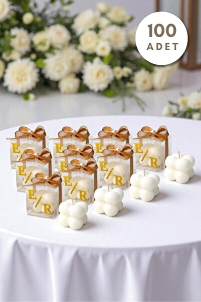 BERFUĞ KIRAN 100 ADET ASETAT KUTULU BUBBLE HEDİYELİK MUM
