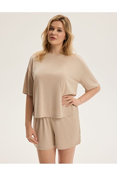 ESOTIQ Women's Boxy T-Shirt with Wide Short Sleeve Oversize Lightweight Top w...