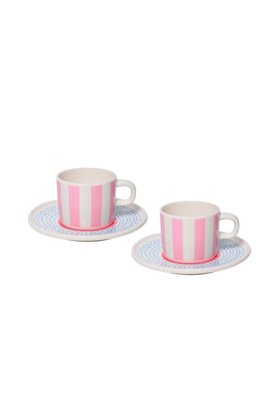 Güral Porselen Mental 4 Piece 2 Person Coffee Cup Set 6566