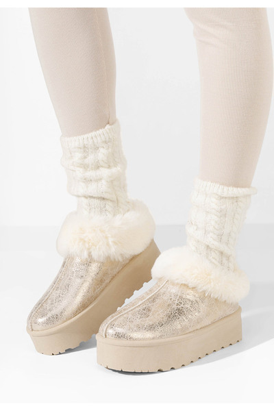 B T Shoes Mποτάκια πλατφόρμα Maily χρυσα