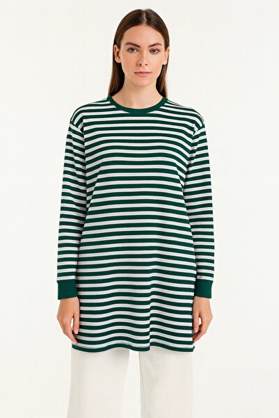 elit fashion Ριγέ τουνίκ - Πράσινο