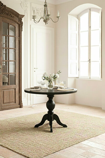 Woodenbend Lores Siyah Yuvarlak Masa 90x90 cm – Modern Minimal Ahşap Yemek Ma...