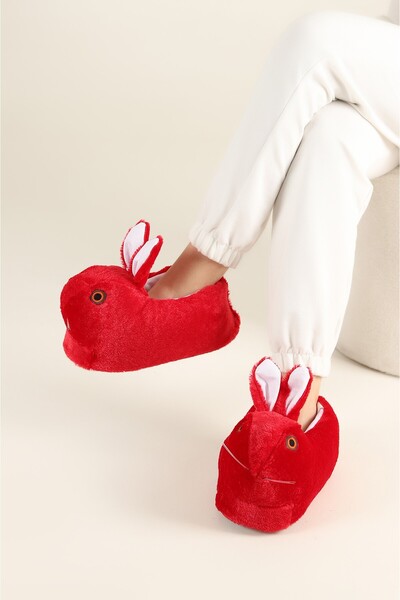 Miss dark Tavşan Figürlü Peluş Panduf Ev Pandufu Unisex Tavşanlı Panduf