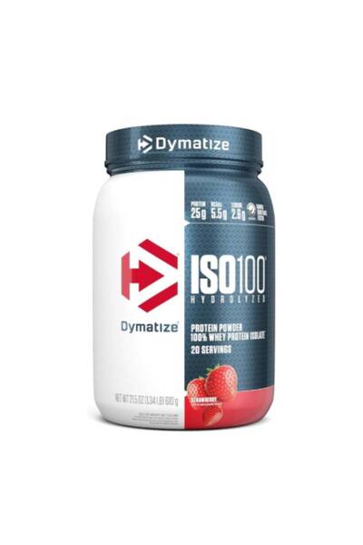Dymatize ISO 100 Hydrolyzed Protein Powder, Strawberry (1.34 LB, 610 G) 100% Whey Isolate