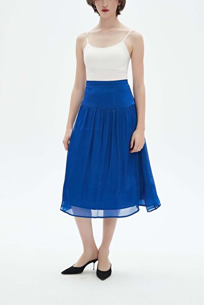 Nichii WIDE MIDI SKIRT WITH CHIFFON DETAILS AT THE BOTTOM