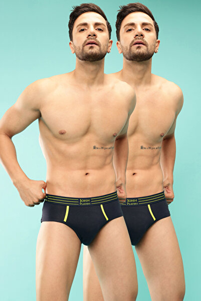 John players Pack of 2 John Players Cotton Brief with Striped Waistband