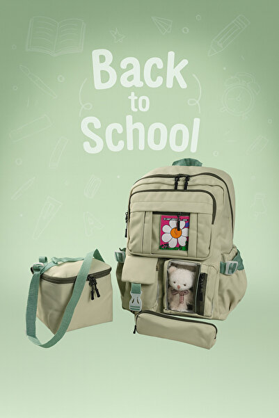Bagacar Korean Style Teddy Bear School and Daily Use 3-Piece Bag Set