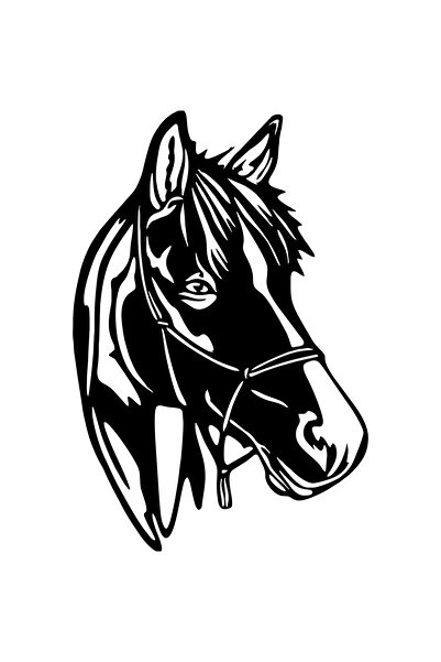 OEM Decor perete Cap de Cal HH735 din lemn - 36 L x 55 H (cm)