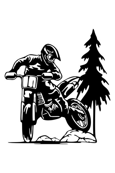 OEM Decor perete Motocicleta Enduro HH734 din lemn - 37 L x 40 H (cm)