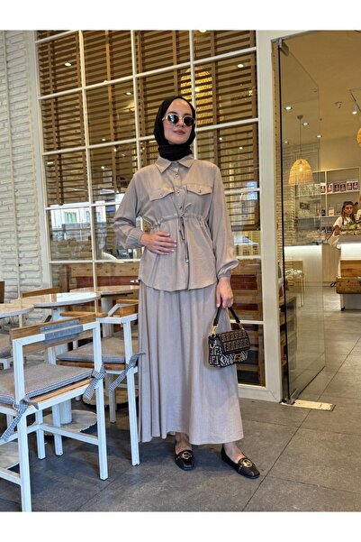 NS Moda Hijab Ikra Skirt Shirt Set Mink-Model 544