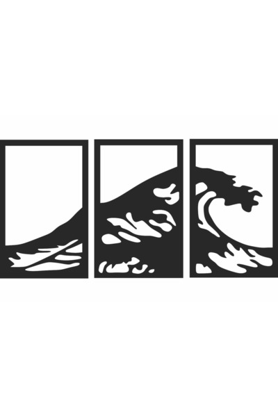 OEM Decor perete Personalizabil 3 Parti Valuri HHH521 din lemn - 111 L x 58 H...