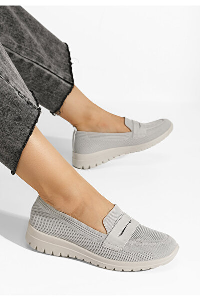 B T Shoes Šedé dámské polobotky Icora