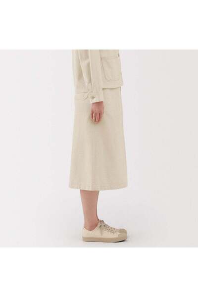 Muji Kapok Blend A-Line Skirt Natural