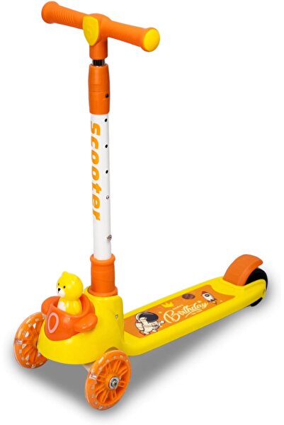 erorex Kids 3 Wheel Scooter With Duck Design Height Adjustable Orange And Yellow ScooterScooter for children