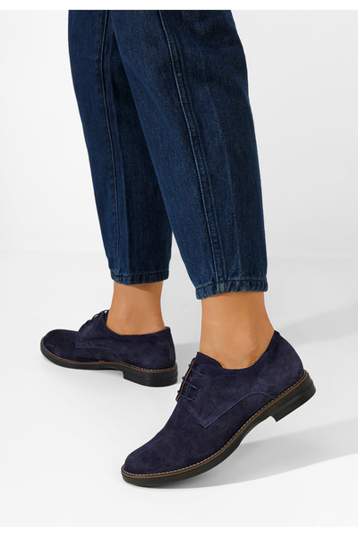 B T Shoes Tmavě modré kožené derby dámské Otivera V2