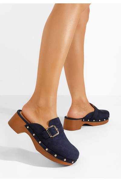 B T Shoes Tmavě modré dámské dřeváky Advika V2