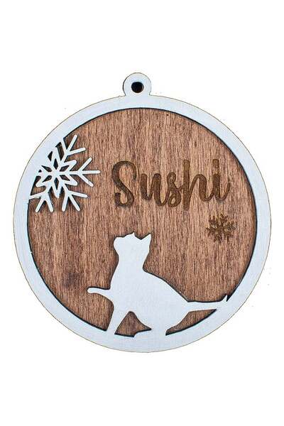 OEM Glob de Craciun Personalizat HH893 din Lemn Model Pisica