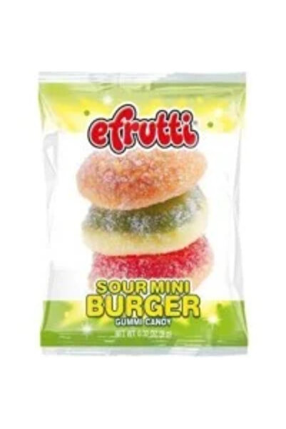 E.Frutti Mini Burger Sour - bomboane gumate cu gust de fructe acrișoare 9g