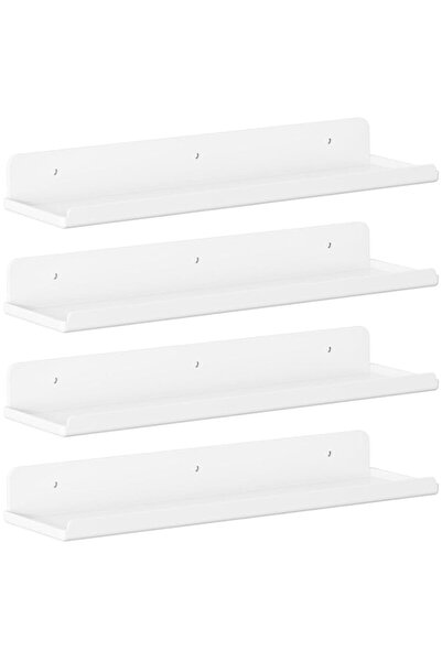 Generic مجموعة أرفف لايف ويت العائمة، ٤ قطع، أكريليك أبيض ١٥ بوصة، مناسبة للك...