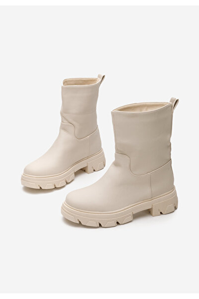 B T Shoes Béžové nízké kozačky Aniya V2