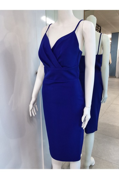 Moda Neva ASKILI KRUVAZE YAKA MİDİ ELNİSE