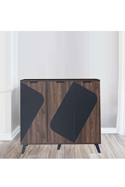 Crestj Classic Shoe Cabinet with Four Shelves - Brown