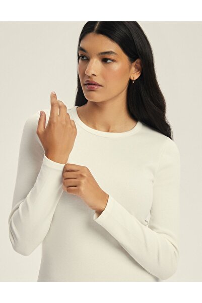 ESOTIQ Women's Top Longsleeve Slim Fit Ribbed Viscose & Cotton Comfy Undershirt | Jody