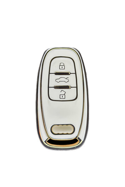 LUVLU Husă cheie inteligentă cu telecomandă Audi premium, compatibilă cu A4 A5 A6 A7 A8 Q5 Q7 S4 S5 S6 S8 RS5 RS6 RS7